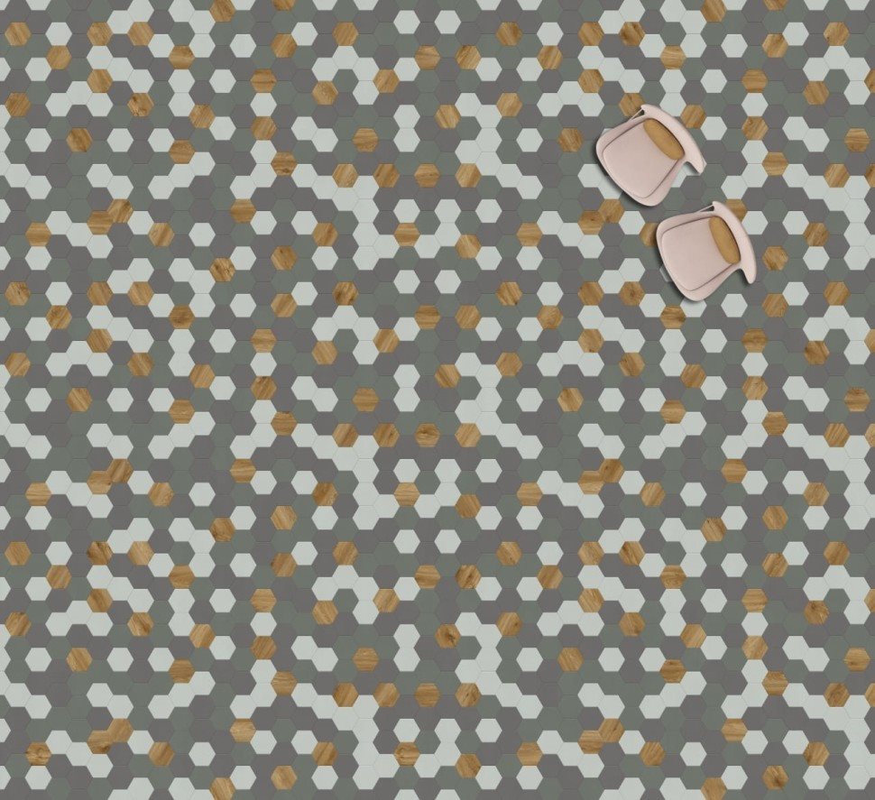 Виниловая плитка "Moduleo" Moods Hexagon 349 (226,32*196*2,5 мм) — купить в Благовещенске