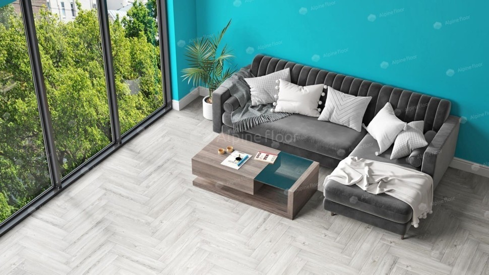 Виниловая плитка "Alpine Floor" Parquet LVT Снежный (590*118*2,5 мм) — купить в Благовещенске