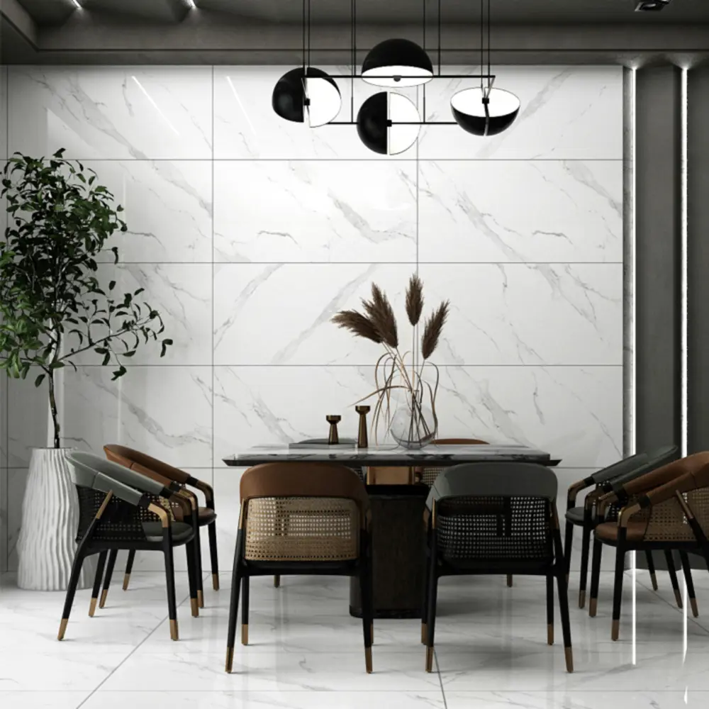 Керамогранит "Sonex" Carrara Polaris Glossy полированный 60x120 см 1.44 м2 цвет белый с серыми прожилками — купить в Благовещенске