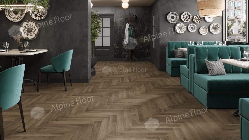 Ламинат "Alpine Floor" Herringbone 12 PRO Дуб Анжу (606*101*12 мм) — купить в Благовещенске