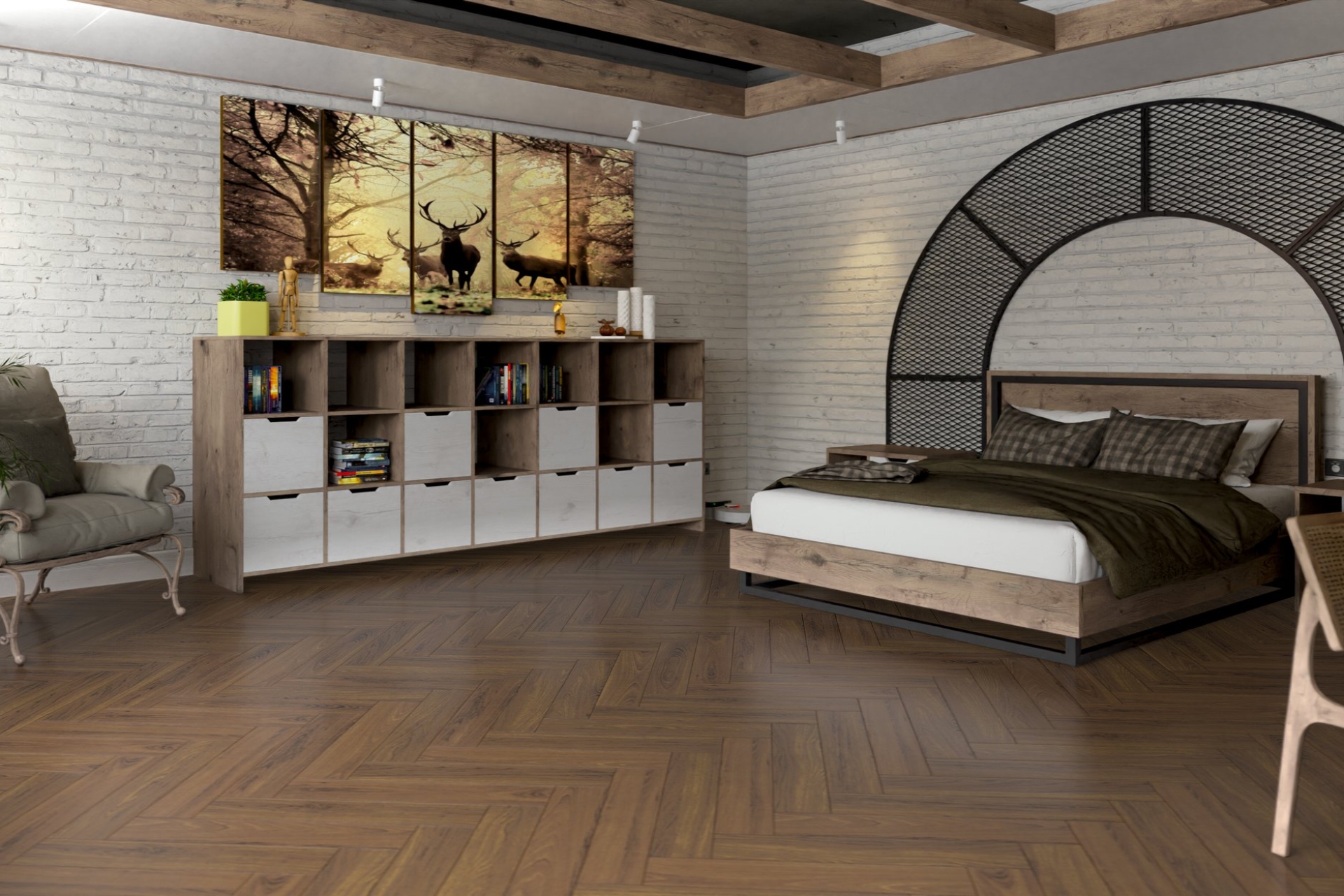 Инженерный паркет «Damy Floor» Ореховый (укладка елочкой) — купить в Благовещенске