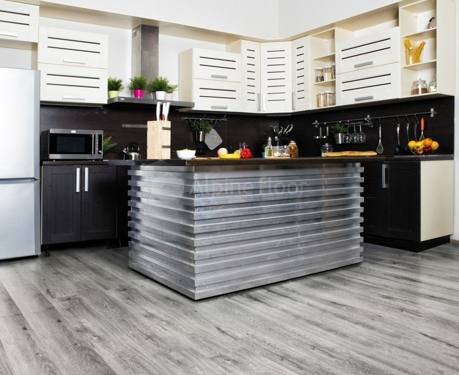 Замковая ПВХ плитка "Alpine Floor" Ясень Серый  (1220*183*4мм) — купить в Благовещенске