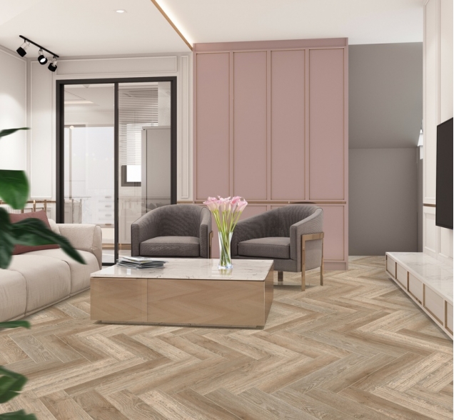 Виниловый ламинат SPC "Cronafloor" Herringbone Дуб Лилль (640*128*4,5 мм) — купить в Благовещенске