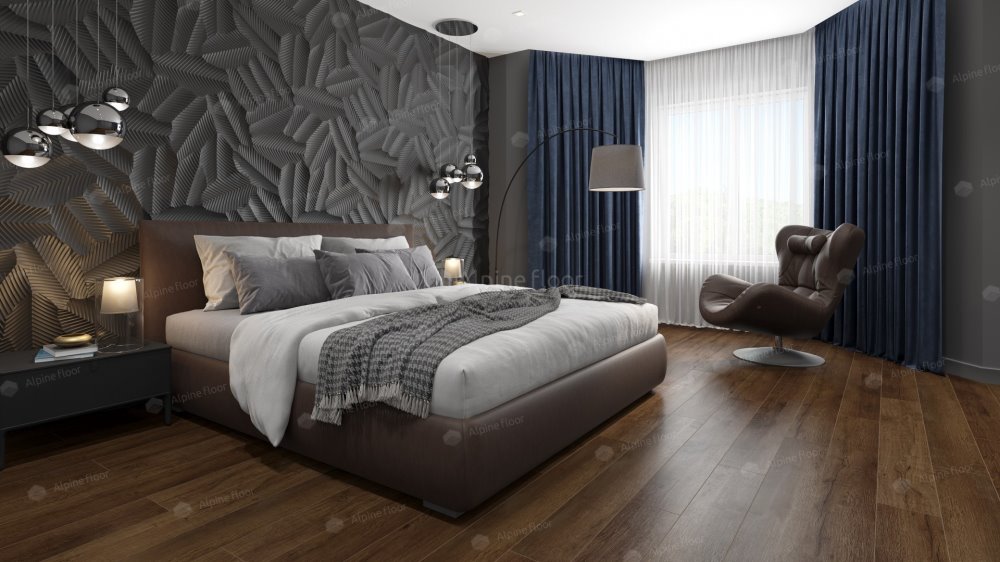 SPC Ламинат "Alpine Floor" Дуб шоколадный (1220*183*8 мм) — купить в Благовещенске
