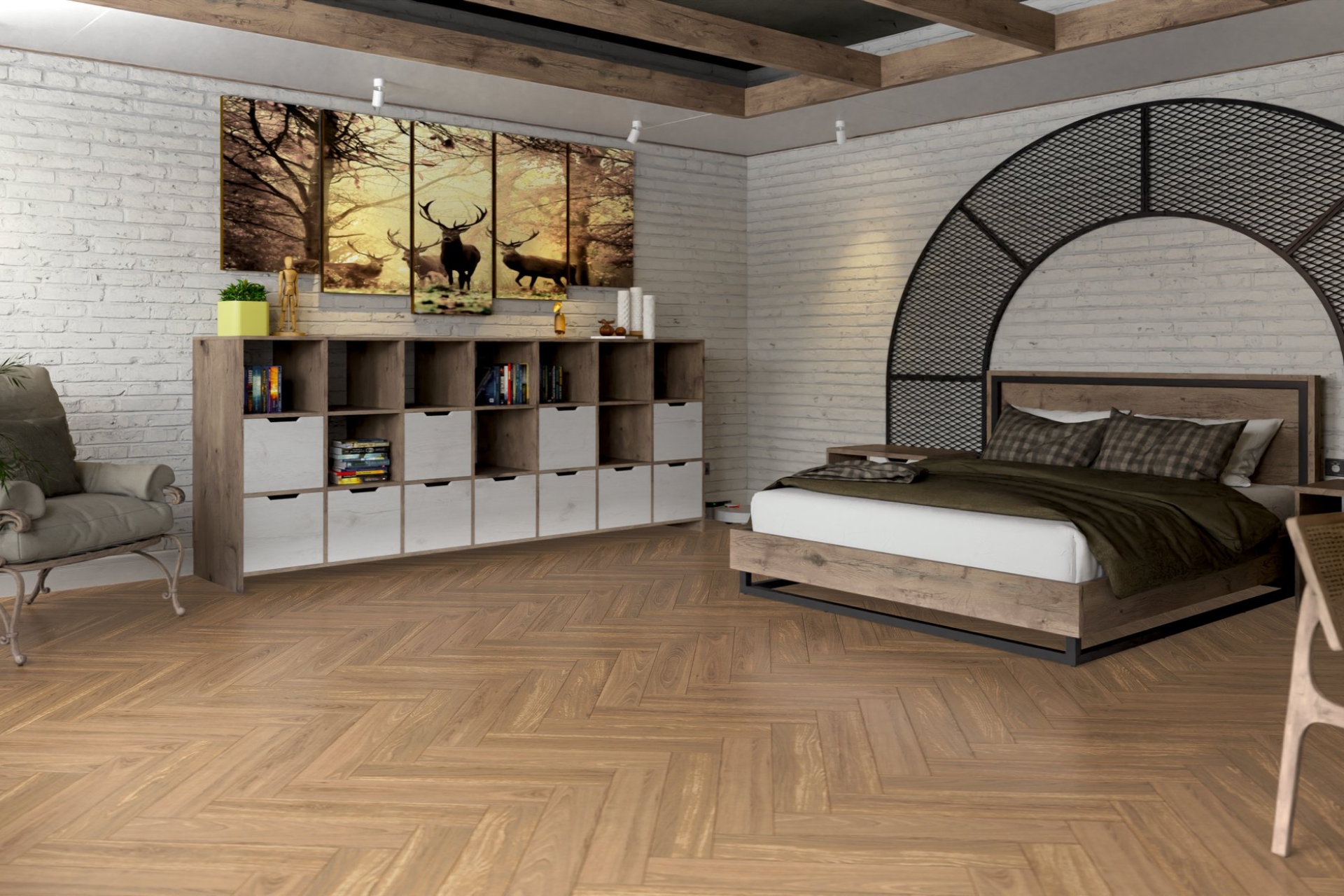 Инженерный паркет «Damy Floor» Натуральный (укладка елочкой) — купить в Благовещенске