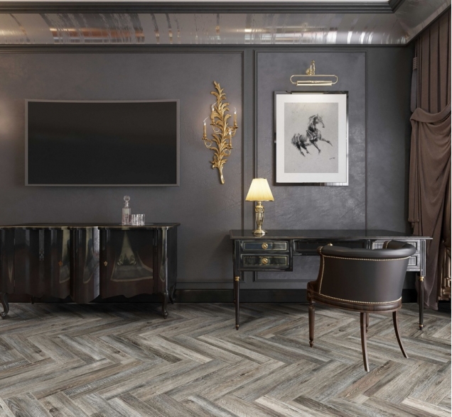 Виниловый ламинат SPC "Cronafloor" Herringbone Дуб Реймс (640*128*4,5 мм) — купить в Благовещенске