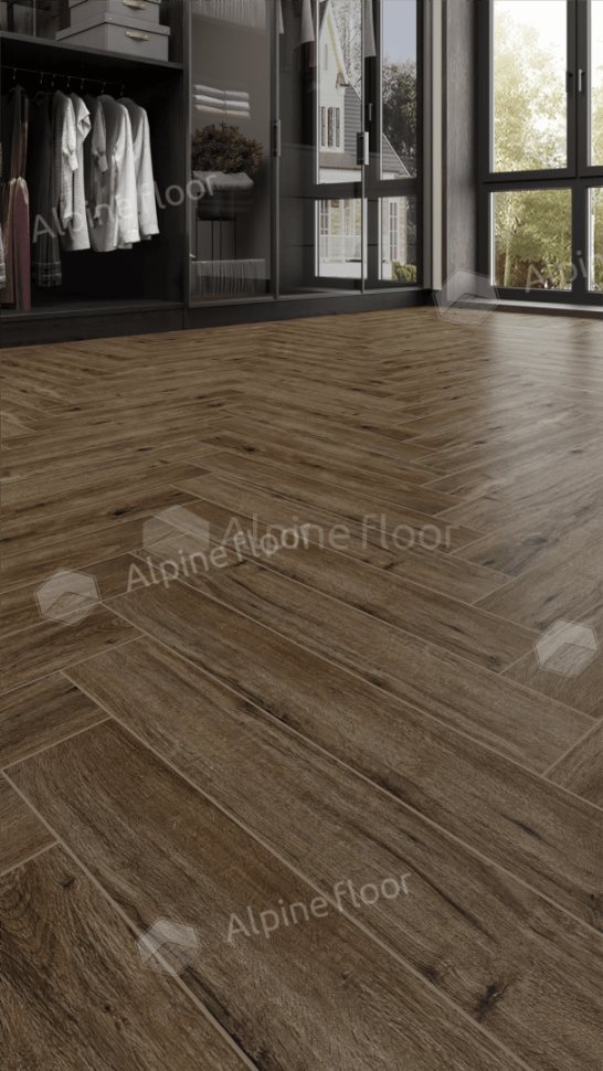 Ламинат "Alpine Floor" Herringbone 12 PRO Дуб Бордо (606*101*12 мм) — купить в Благовещенске