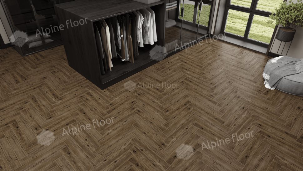 Ламинат "Alpine Floor" Herringbone 12 PRO Дуб Бордо (606*101*12 мм) — купить в Благовещенске