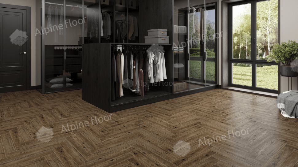 Ламинат "Alpine Floor" Herringbone 12 PRO Дуб Бордо (606*101*12 мм) — купить в Благовещенске