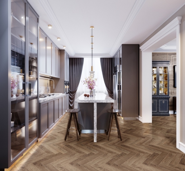 Виниловый ламинат SPC "Cronafloor" Herringbone Дуб Тулуза (640*128*4,5 мм) — купить в Благовещенске