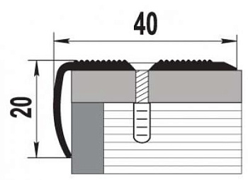 Порожек алюминиевый ПУ-06 (2700*40*20 мм)